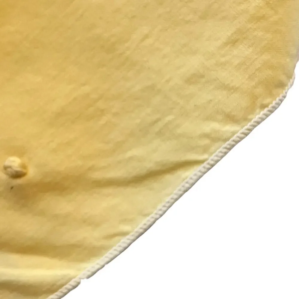 Vintage Set of 4 Cocktail Napkins & Square Table Cover Butter Yellow Cotton
